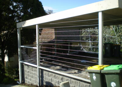 Flat Roof Steel Carport on Raised Space with fall protection